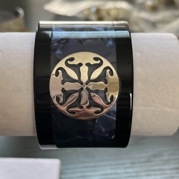 Rustic Cuff Marbelized Acrylic Logo Bracelet Petite 2" wide - Picture 4 of 4